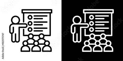 Training  Icon Of Line Black And White Style\ 