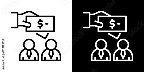 Salary  Icon Of Line Black And White Style\ 
