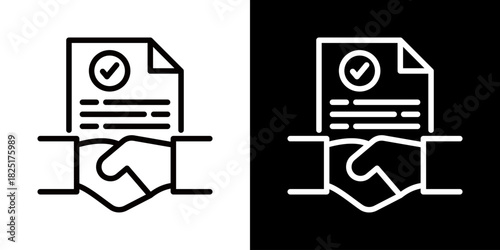 Agreement  Icon Of Line Black And White Style\ 