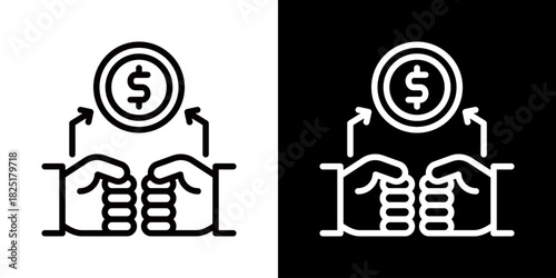 Competitiveness  Icon Of Line Black And White Style 