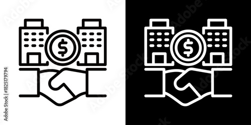 Acquisition  Icon Of Line Black And White Style 
