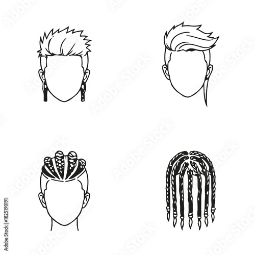 handdrawn girl hair model anime