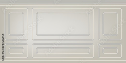 Minimalist classical wall design in soft neutral tones, ideal for mockups, 3D renders, or elegant room scenes. vector illustration