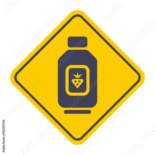 Strawberry smoothie icon. Weak berry drink. Flat illustration.