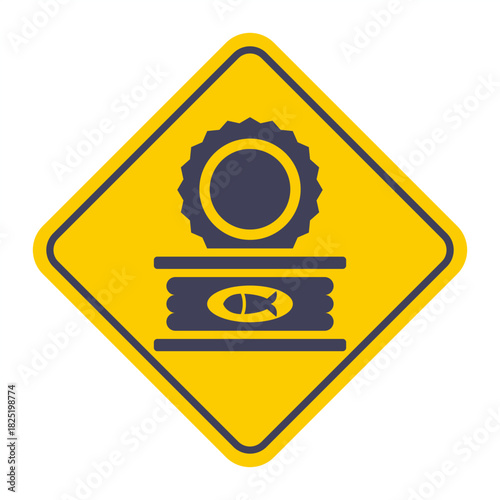Canned fish icon. Flat illustration.