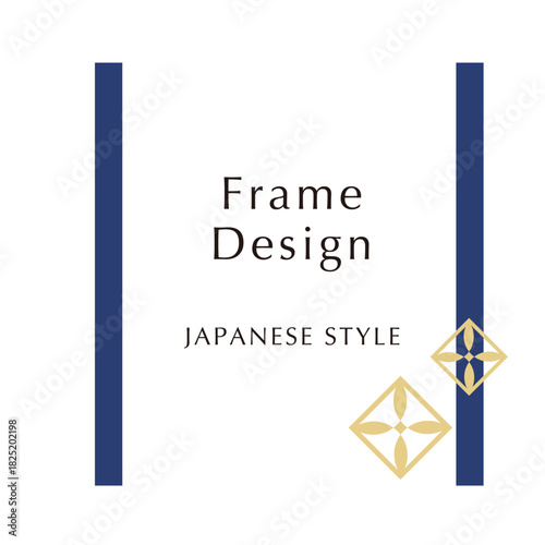 新年お正月フレーム　年賀状和風あしらいパーツアイコン	