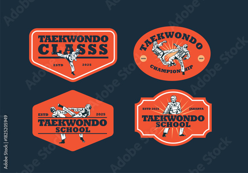 taekwondo sport badge design