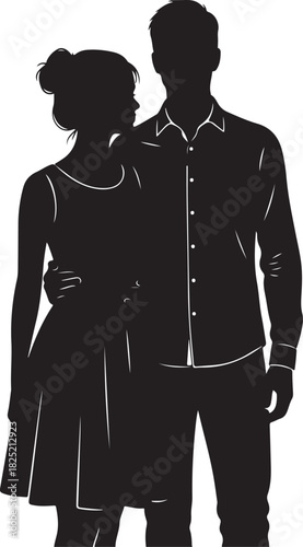  Silhouette of a loving couple embracing, symbolizing romance, affection, and partnership in a relationship.