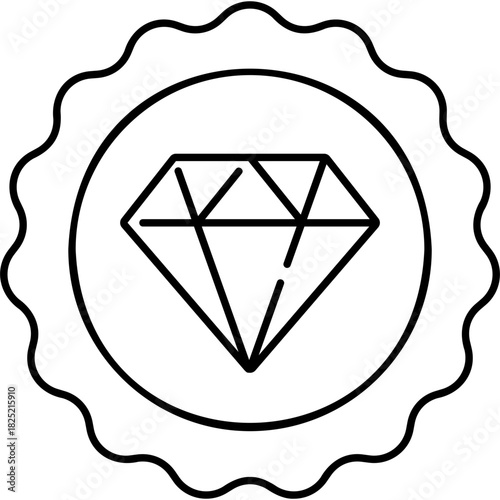 Line Art Prestige Seal Icon