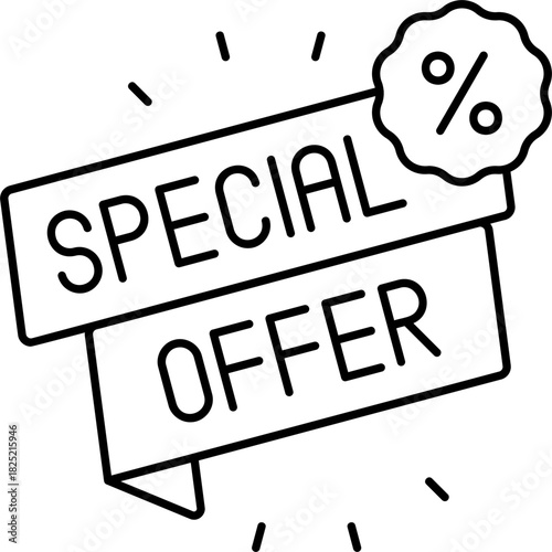 Line Art Special Offer Icon