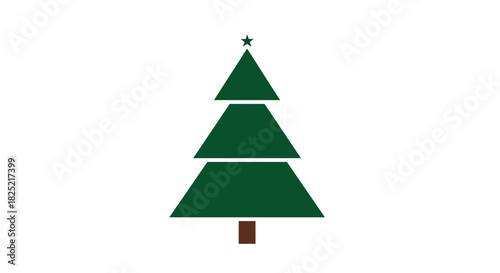 Minimal triangle christmas tree icon with sharp edges on a white background