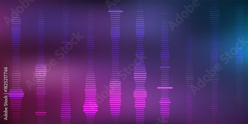 Glitch pixel backdrop. Data noise wide banner. Disintegration effect with color pixels. Digital abstract distortion and lines. Cyberpunk screen effect. Vector illustration.