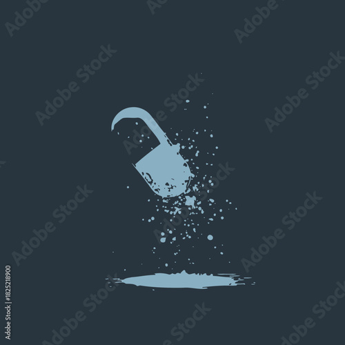 A capsule disintegrating with powder on a dark background