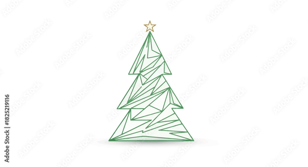 Obraz premium Geometric abstract christmas tree with angled lines