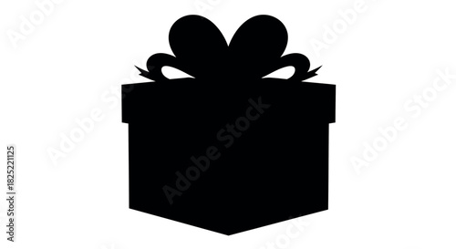 Festive red gift box with a heart shaped bow on a white background