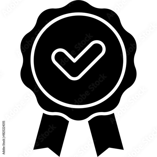 Glyph Solid Quality Label Icon