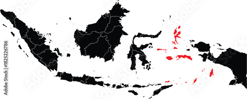 Maluku Islands Region on the Map of Indonesia