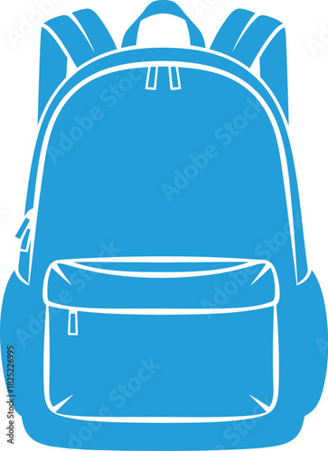 Blue backpack illustration for school travel or everyday use