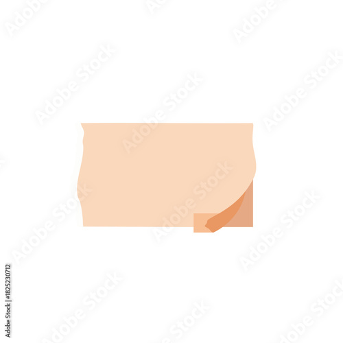 Beige Paper with Torn Edge and Folded Corner, Minimalist Design