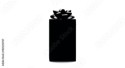 ?tall slim silhouette gift box, narrow bow, white background?_1.eps