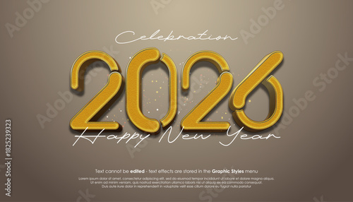 Happy New Year 2026 logo design with elegant color combination