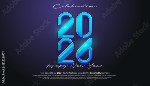 Happy New Year 2026 logo design with modern style