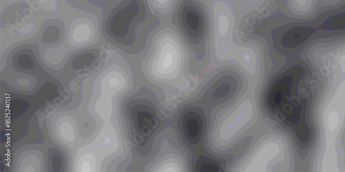 Abstract topographic contour map in grayscale with organic, rounded shapes and varying shades creating a visual representation of elevation or terrain