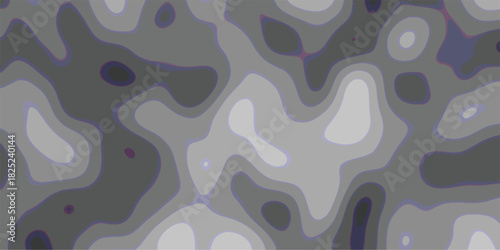 Abstract topographic contour map pattern with varying shades of gray and subtle purple outlines creating a textured, organic, and flowing visual design for backgrounds and graphic elements