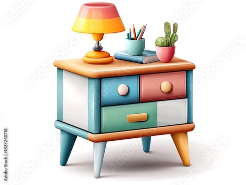 Creative home decor ideas cozy living room furniture modern design close-up stylish nightstand with lamp