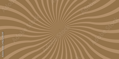 Brown and beige radial burst pattern with wavy lines emanating from a central point, creating a hypnotic and energetic visual effect suitable for backgrounds, design elements, or abstract art