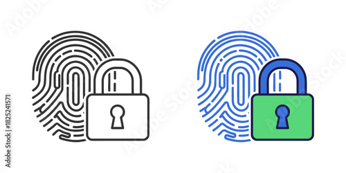 Set of two solar panel icons, one outline and one filled with blue color, representing renewable energy technology, isolated on