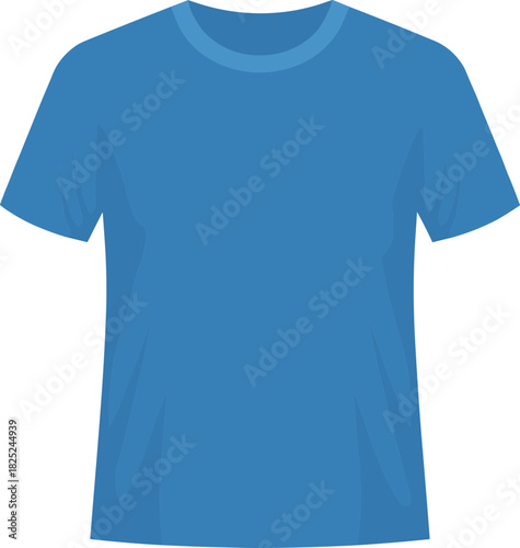 Simple Flat Design Blue T-Shirt Apparel Fashion Item Illustration