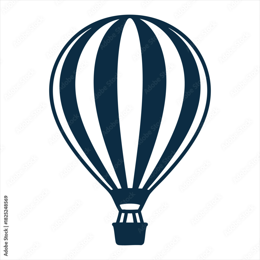 Naklejka premium Stylized Hot Air Balloon Icon with Motion Lines