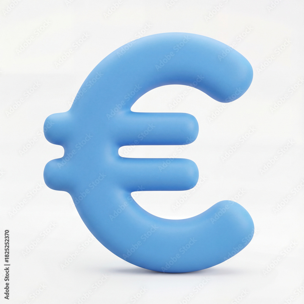 Obraz premium 3d icon of the euro currency symbol isolated on a white background, symbolizing finance, money, wealth, European economy, and global banking