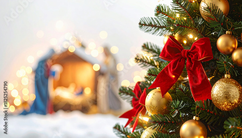 Christmas Tree and Nativity Scene