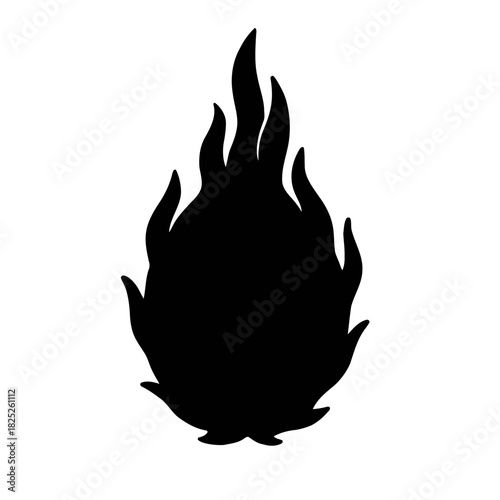 Simple silhouette vector illustration of a dragon fruit in simple style