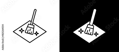 Broom blackwhite icon