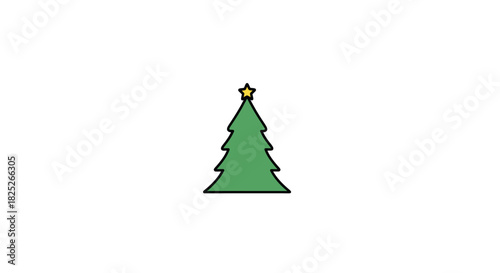 Minimalist christmas tree icon with compact shape
