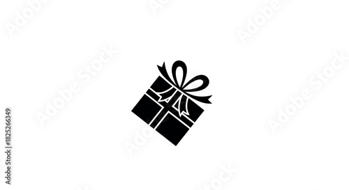 Simple square gift box silhouette with a bow