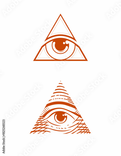 This vector illustration depicts the eye of providence, a powerful symbol of insight and protection