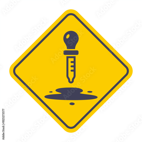 Black pipette icon taking paint for analysis. Flat illustration.