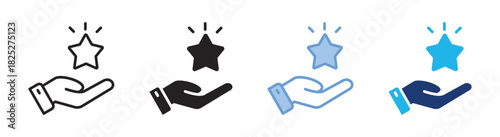 Appreciation icon set multiple style collection