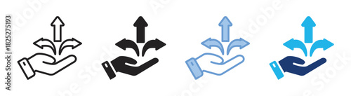 Direction icon set multiple style collection