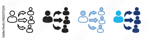 Coordination icon set multiple style collection