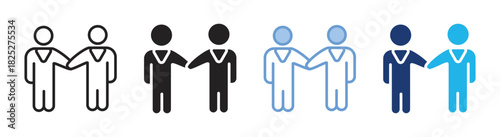 Partnership icon set multiple style collection