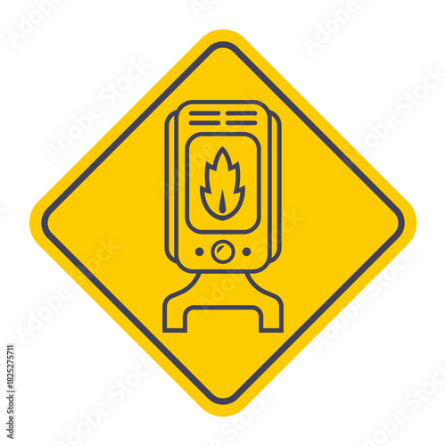 Floor heater for heating an apartment black icon. Flat illustration
