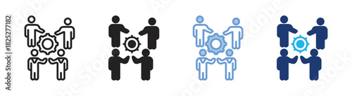 Collaboration icon set multiple style collection