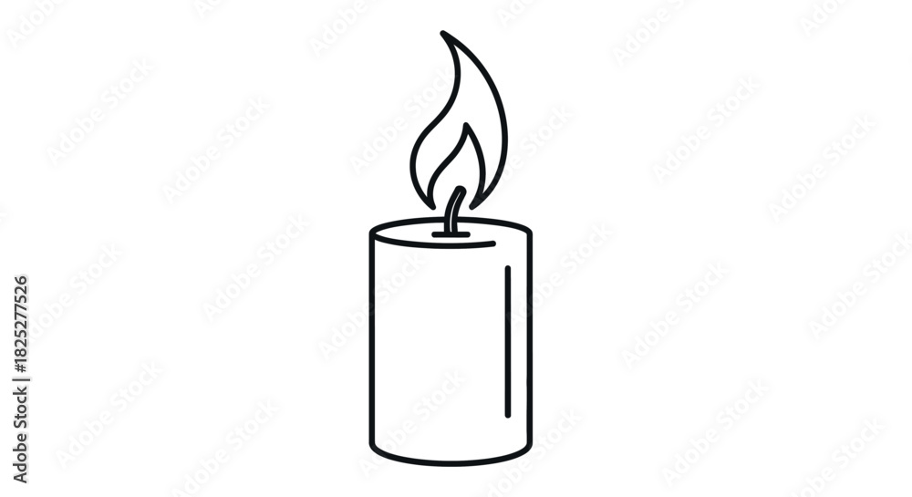 Obraz premium Stylized candle with a flickering flame a simple vector illustration
