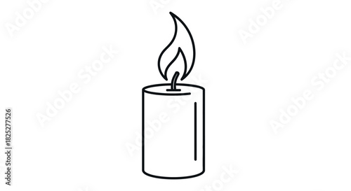 Stylized candle with a flickering flame a simple vector illustration