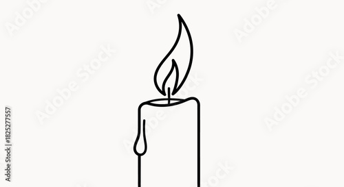 Simple candle illustration with a flickering flame